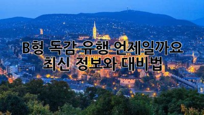B형 독감 유행, 언제일까요? 최신 정보와 대비법