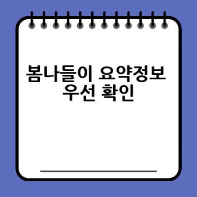 봄나들이 계획 완벽 가이드# 놓치면 후회할 봄날의 추억 만들기