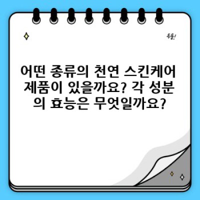 천연 스킨케어 완벽 가이드: 안전하고 효과적인 피부 관리법