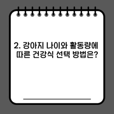 강아지 건강식: 똑똑한 견주를 위한 완벽 가이드