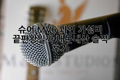 슈어 MV6, 과연 가성비 끝판왕일까? 내돈내산 솔직 후기!