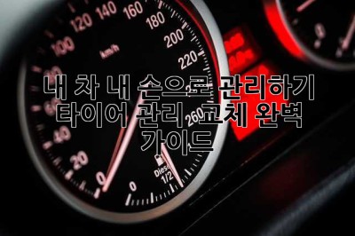 내 차, 내 손으로 관리하기: 타이어 관리 & 교체 완벽 가이드
