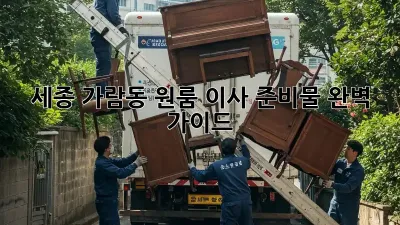 세종 가람동 원룸 이사 준비물 완벽 가이드!